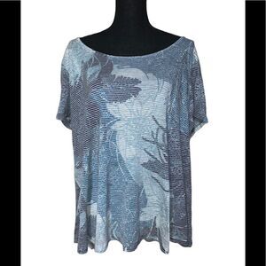 Avenue Plus Size Stripe Floral Top